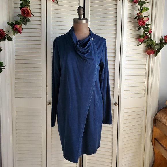 Pure Jill Indigo Wrap Cardigan Size M - Picture 3 of 11